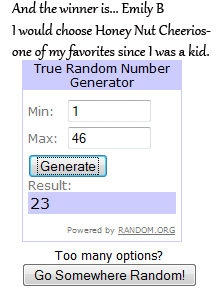 GM Grains of Goodness Giveaway Whole Grains Winner