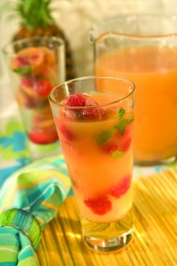Tropical Punch with Fruity Tea Ice Cubes