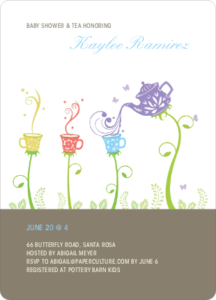 tea party baby shower invitation